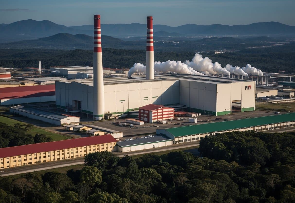 A fábrica da Fiat em Betim, Brasil