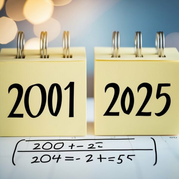 Quem nasceu em 2001 tem quantos anos em 2025?